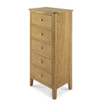 Commode haute Alba Oak à 5 tiroirs