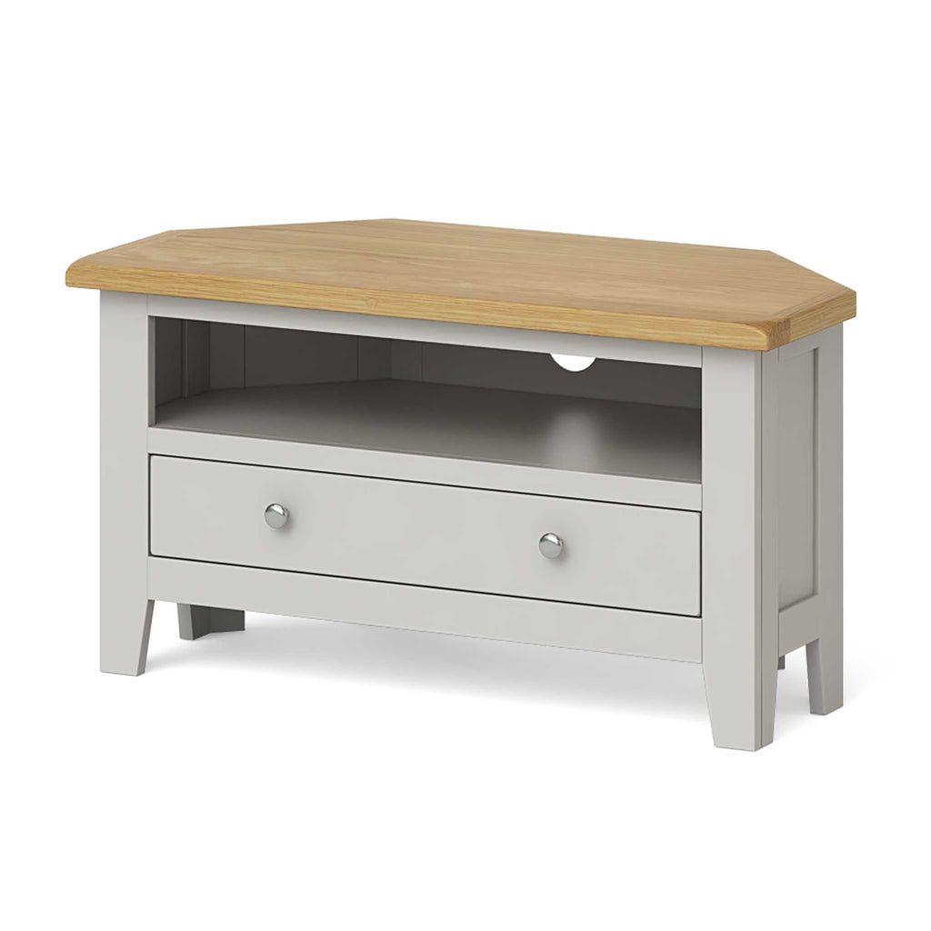 Meuble TV d'angle Lundy gris 90 cm