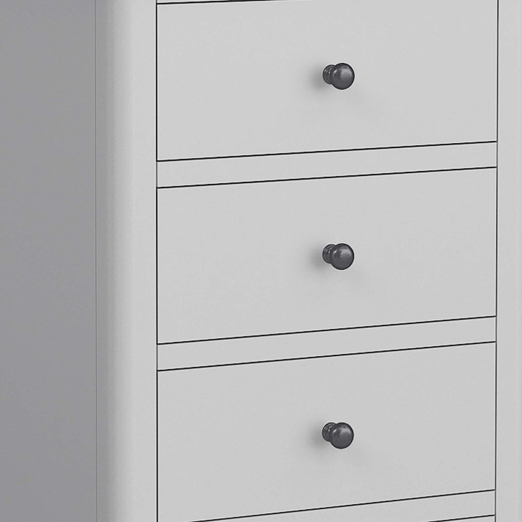 Commode haute Elgin grise à 5 tiroirs