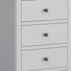 Commode haute Elgin grise à 5 tiroirs