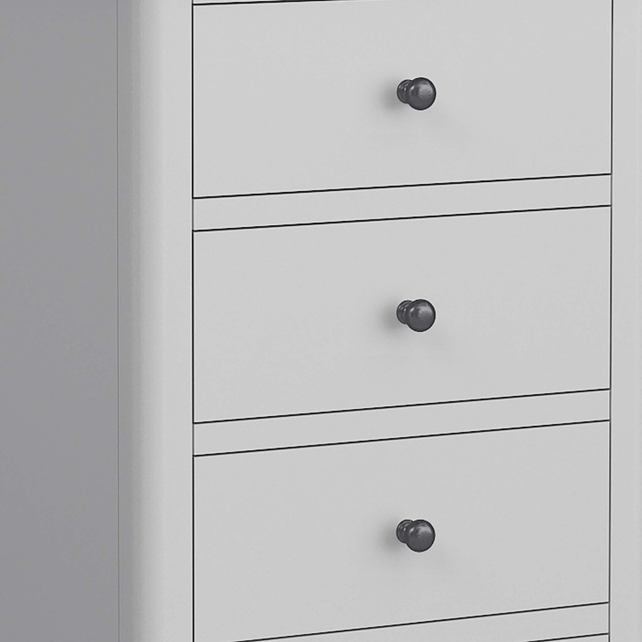 Commode haute Elgin grise à 5 tiroirs