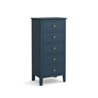 Commode haute Stirling Blue à 5 tiroirs