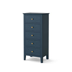 Commode haute Stirling Blue à 5 tiroirs