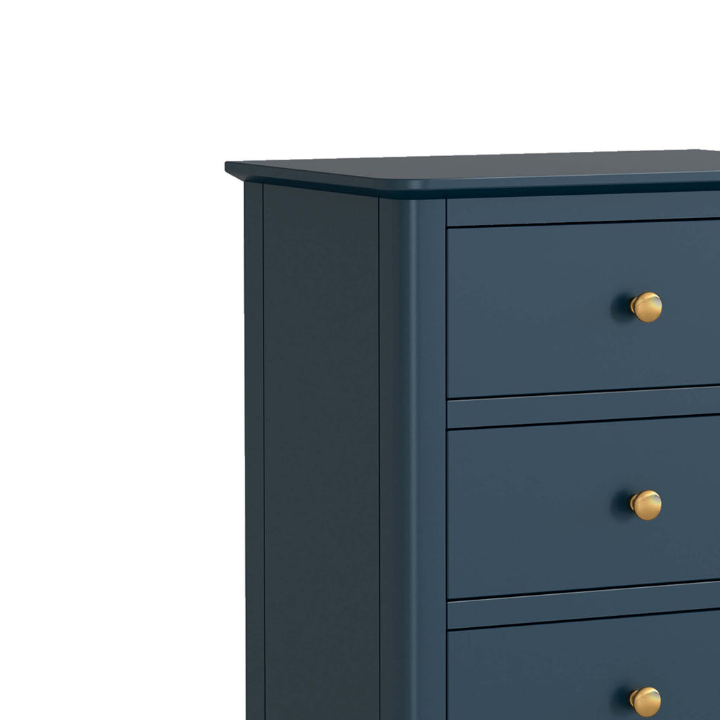 Commode haute Stirling Blue à 5 tiroirs