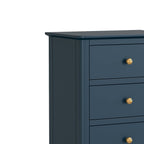 Commode haute Stirling Blue à 5 tiroirs