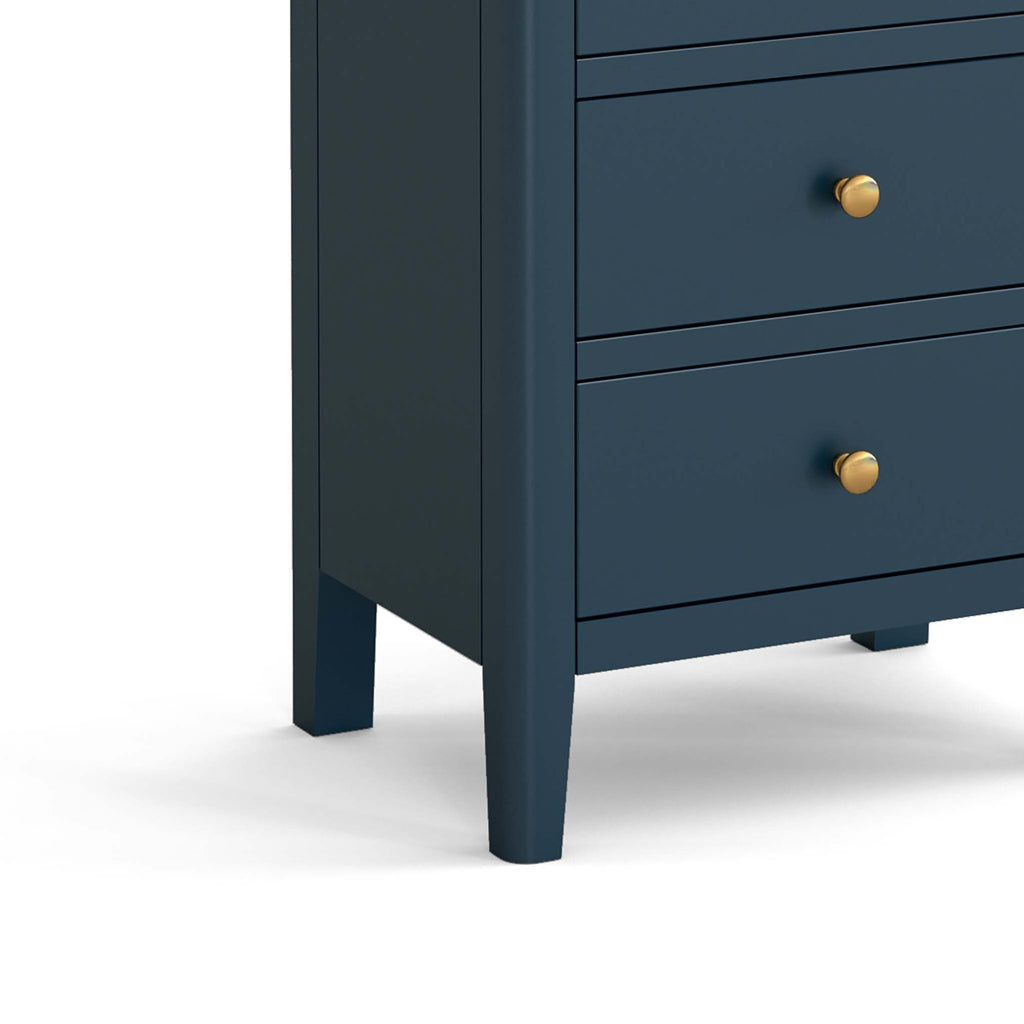 Commode haute Stirling Blue à 5 tiroirs