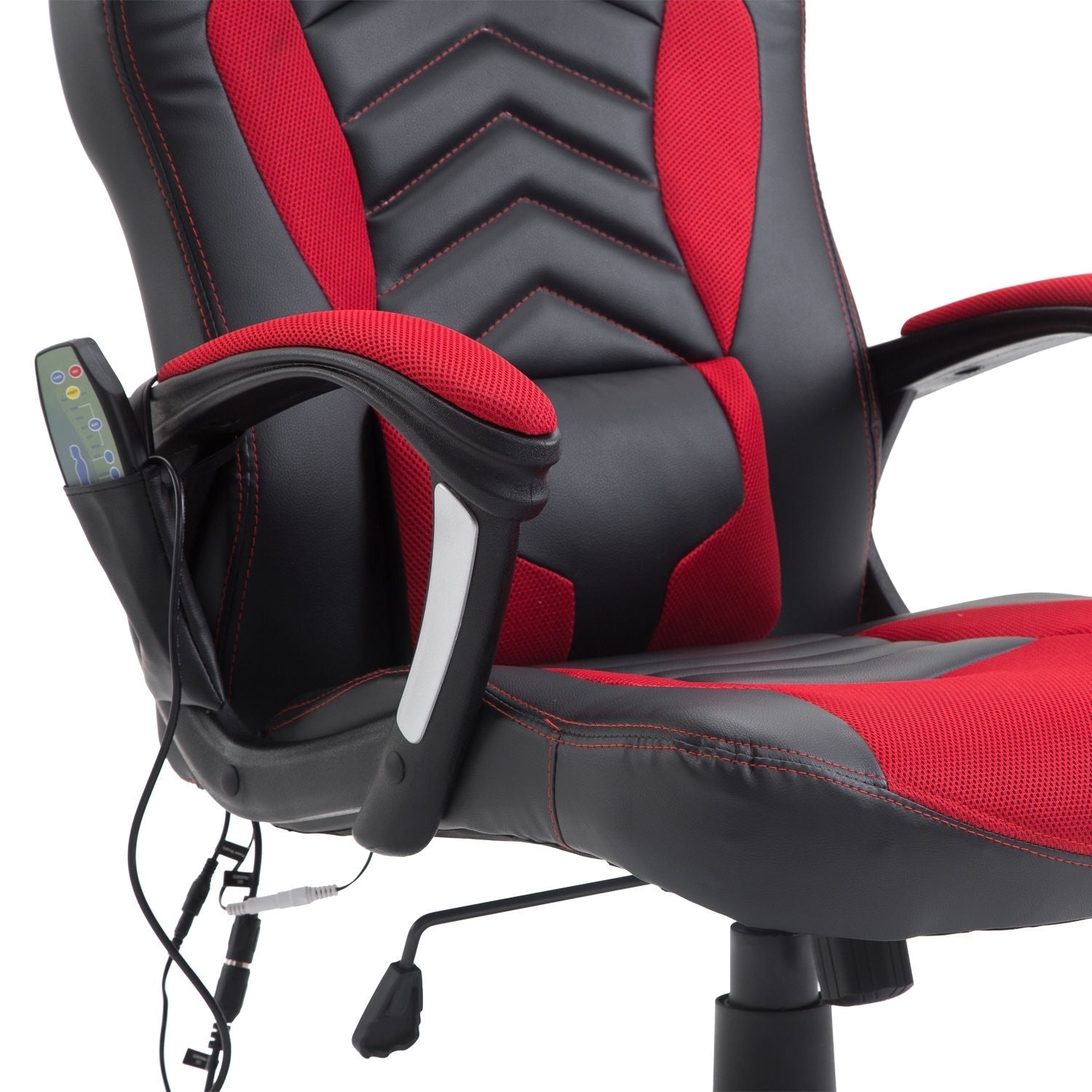 6 Vibrating Point Massage Computer Gaming Chair 5 Modes, Racing Style Heated Desk Chair Swivel Rolling Chair with Headrest