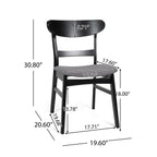 Abrielle Mid-Century Modern Upholstered Rubberwood Dining Chair (Set of 2) by Christopher Knight Home