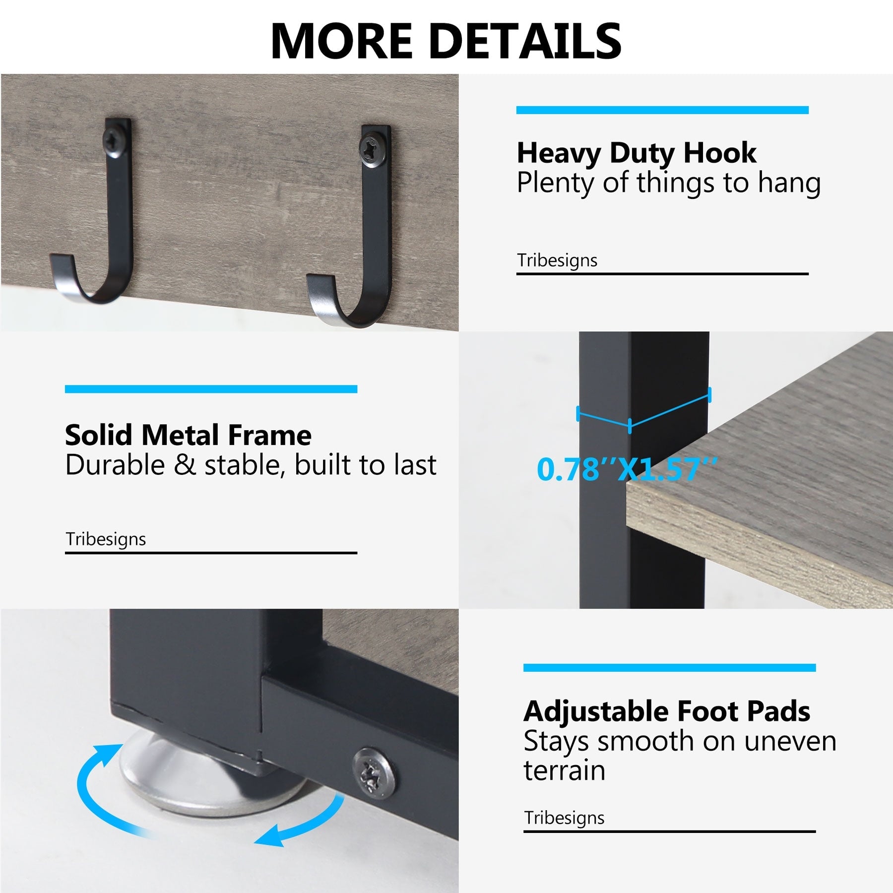Entryway Coat Rack Shoe Bench Set, Industrial Hall Tree Coat Shoe Rack
