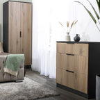 Commode profonde à 3 tiroirs effet lattes Jago