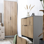 Commode profonde à 3 tiroirs effet lattes Jago