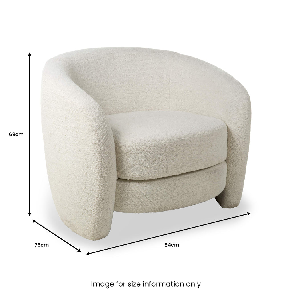 Fauteuil baquet Kendry blanc bouclé