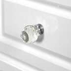 Commode large Kinsley blanche brillante à 6 tiroirs