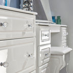 Commode profonde Kinsley blanche brillante à 4 tiroirs