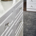 Commode large Kinsley blanche brillante à 6 tiroirs