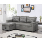 Convertible Reversible Sectional Sofa with Pull-Out Sleeper Bed, Hidden Storage Chaise, and Durable Legs