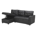 Convertible Reversible Sectional Sofa with Pull-Out Sleeper Bed, Hidden Storage Chaise, and Durable Legs