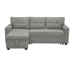 Convertible Reversible Sectional Sofa with Pull-Out Sleeper Bed, Hidden Storage Chaise, and Durable Legs