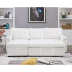 Convertible Reversible Sectional Sofa with Pull-Out Sleeper Bed, Hidden Storage Chaise, and Durable Legs