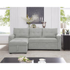 Convertible Reversible Sectional Sofa with Pull-Out Sleeper Bed, Hidden Storage Chaise, and Durable Legs