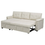 Convertible Reversible Sectional Sofa with Pull-Out Sleeper Bed, Hidden Storage Chaise, and Durable Legs