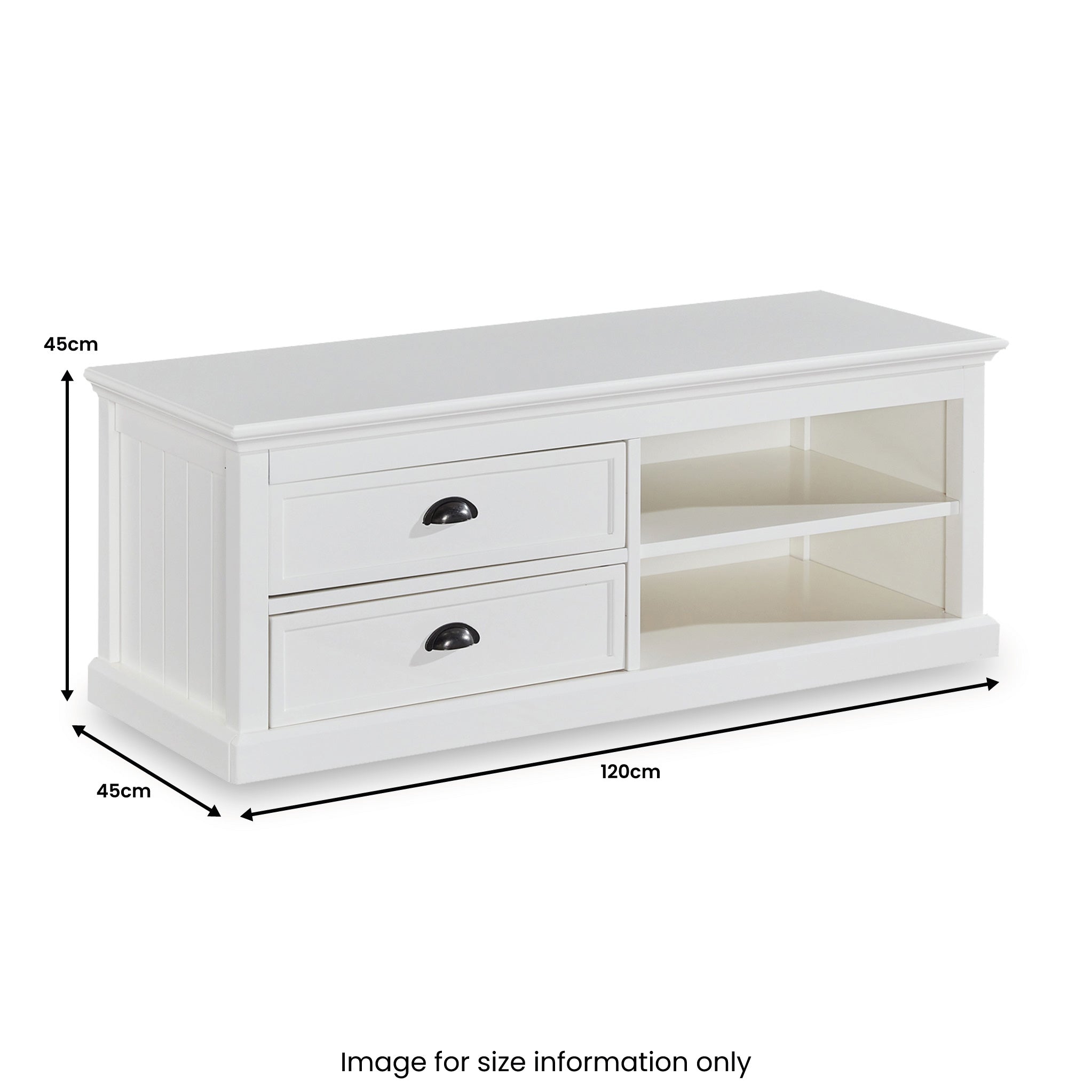 Meuble TV Leighton blanc de 120 cm de large