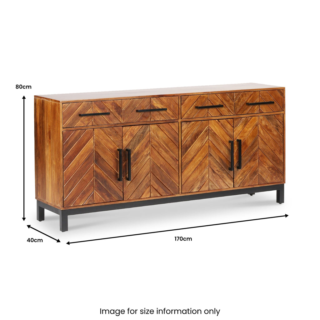 Buffet grand format en bois de manguier Loric Parquet