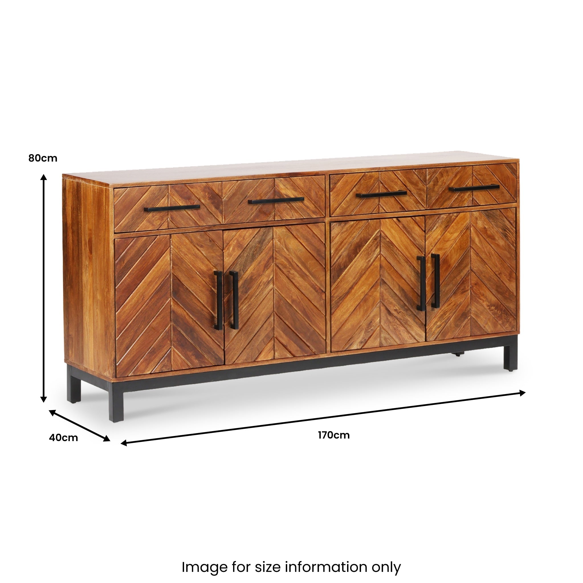 Buffet grand format en bois de manguier Loric Parquet
