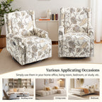 29'' W Pattern Swivel Glider Manual Push Back Recliner Chair Set of 2