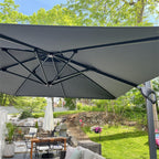 MAISON ARTS 12 FT Automatic Hydraulic Cantilever Umbrella Aluminum Pole 360 Degree Rotation
