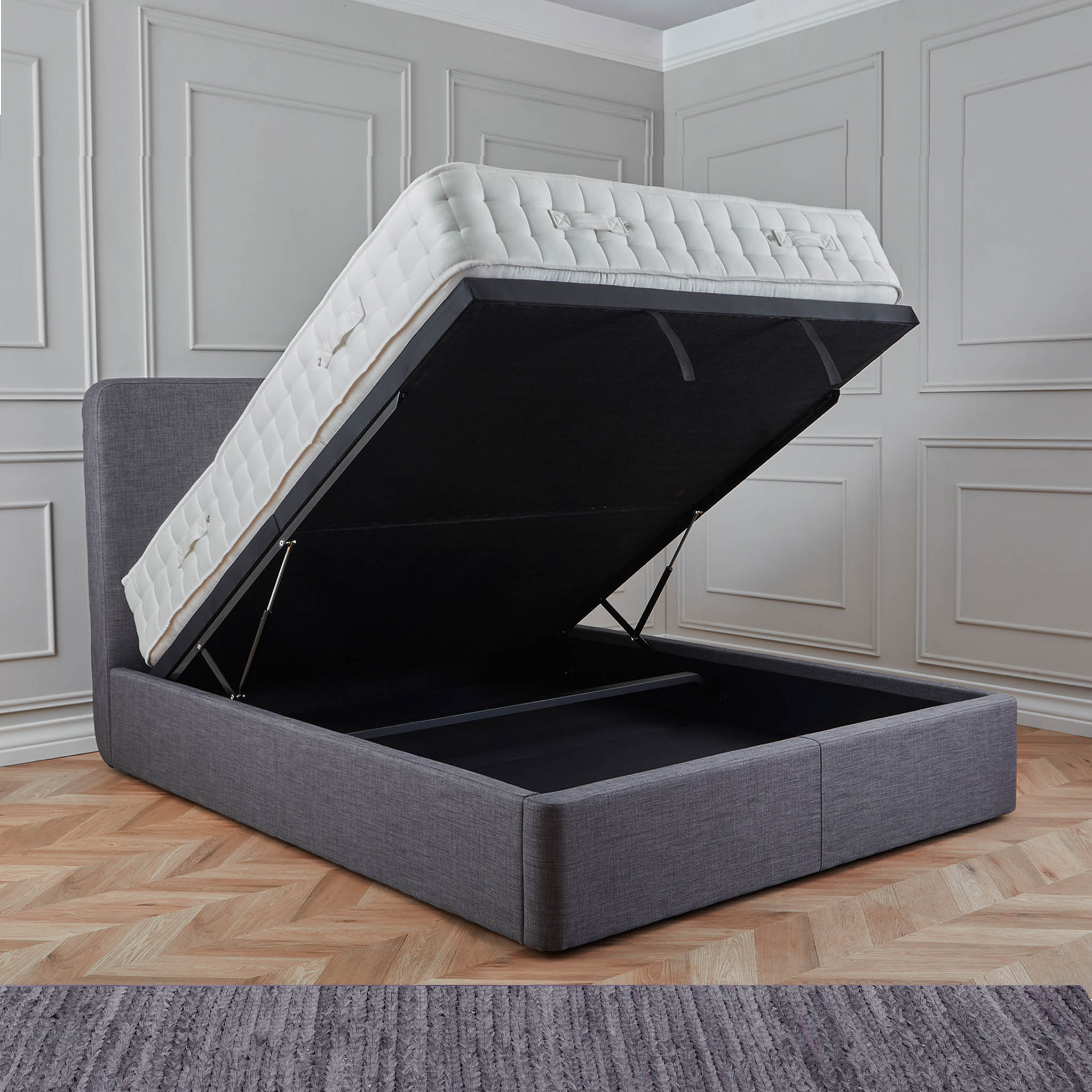 Cadre de lit coffre ottoman rembourré Sofie Premier