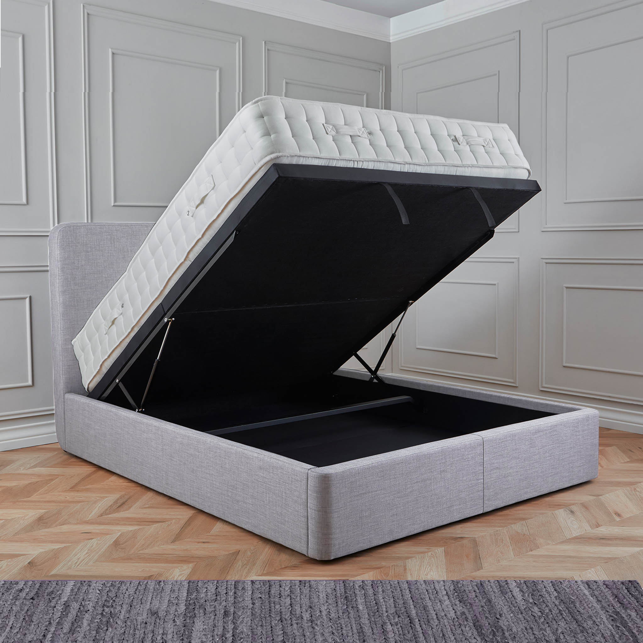 Cadre de lit coffre ottoman rembourré Sofie Premier