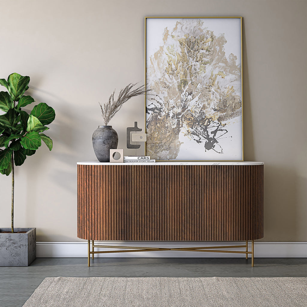 Buffet cannelé Milo Mangue et Marbre