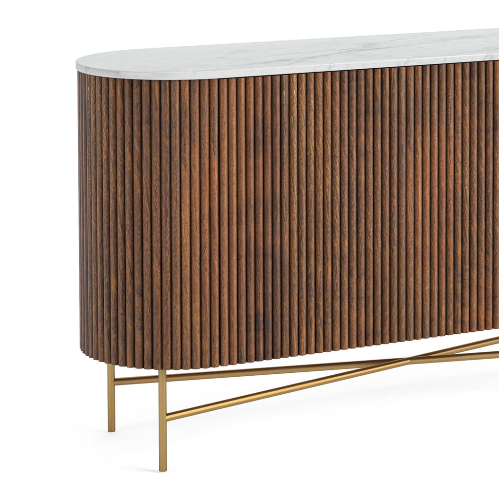 Buffet cannelé Milo Mangue et Marbre