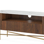 Meuble TV Milo Mango &amp; Marble cannelé