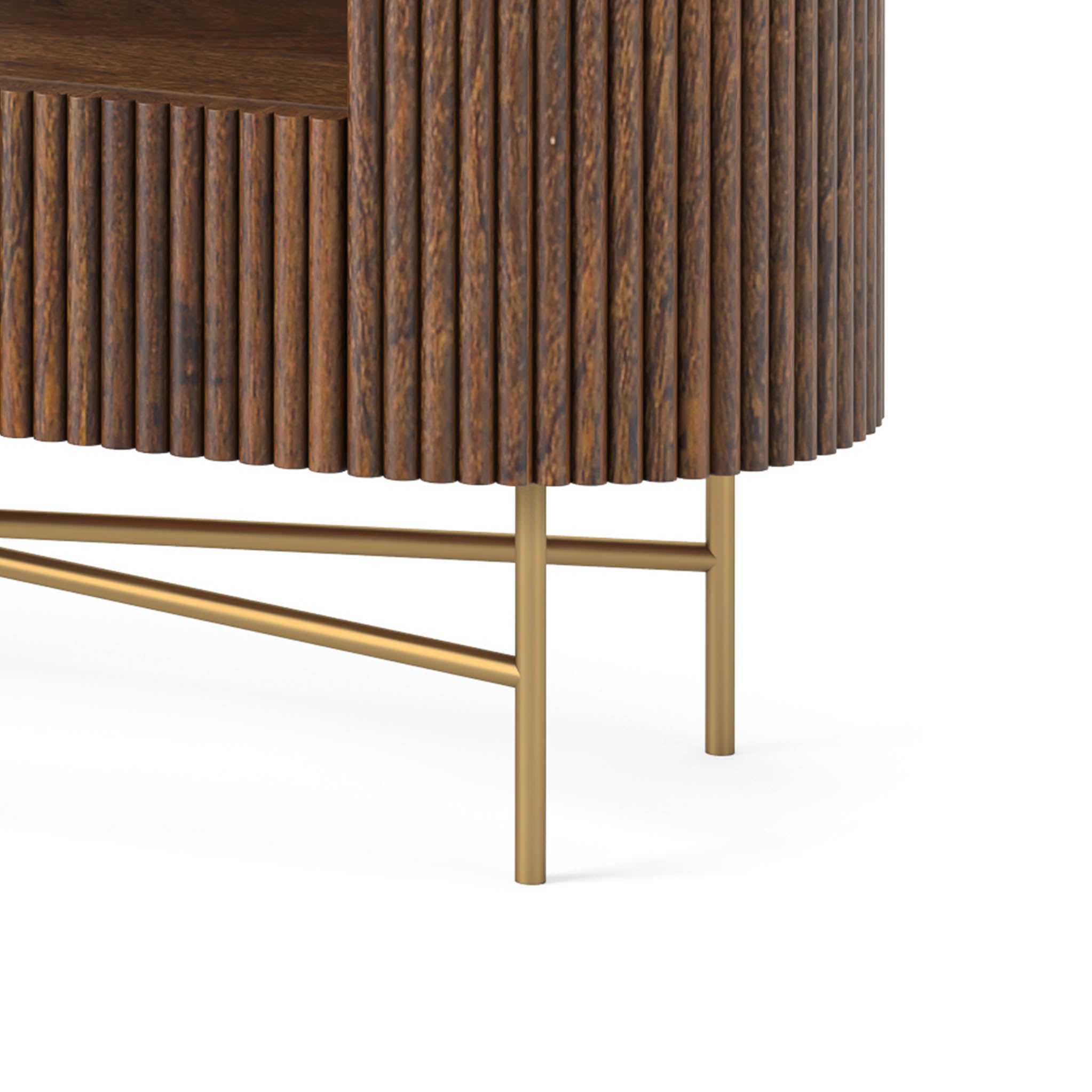 Meuble TV Milo Mango &amp; Marble cannelé