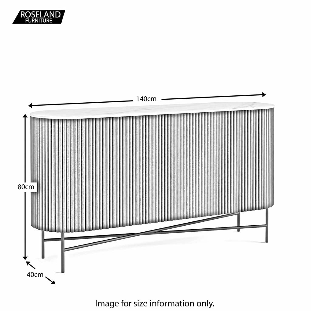 Buffet cannelé Milo Mangue et Marbre