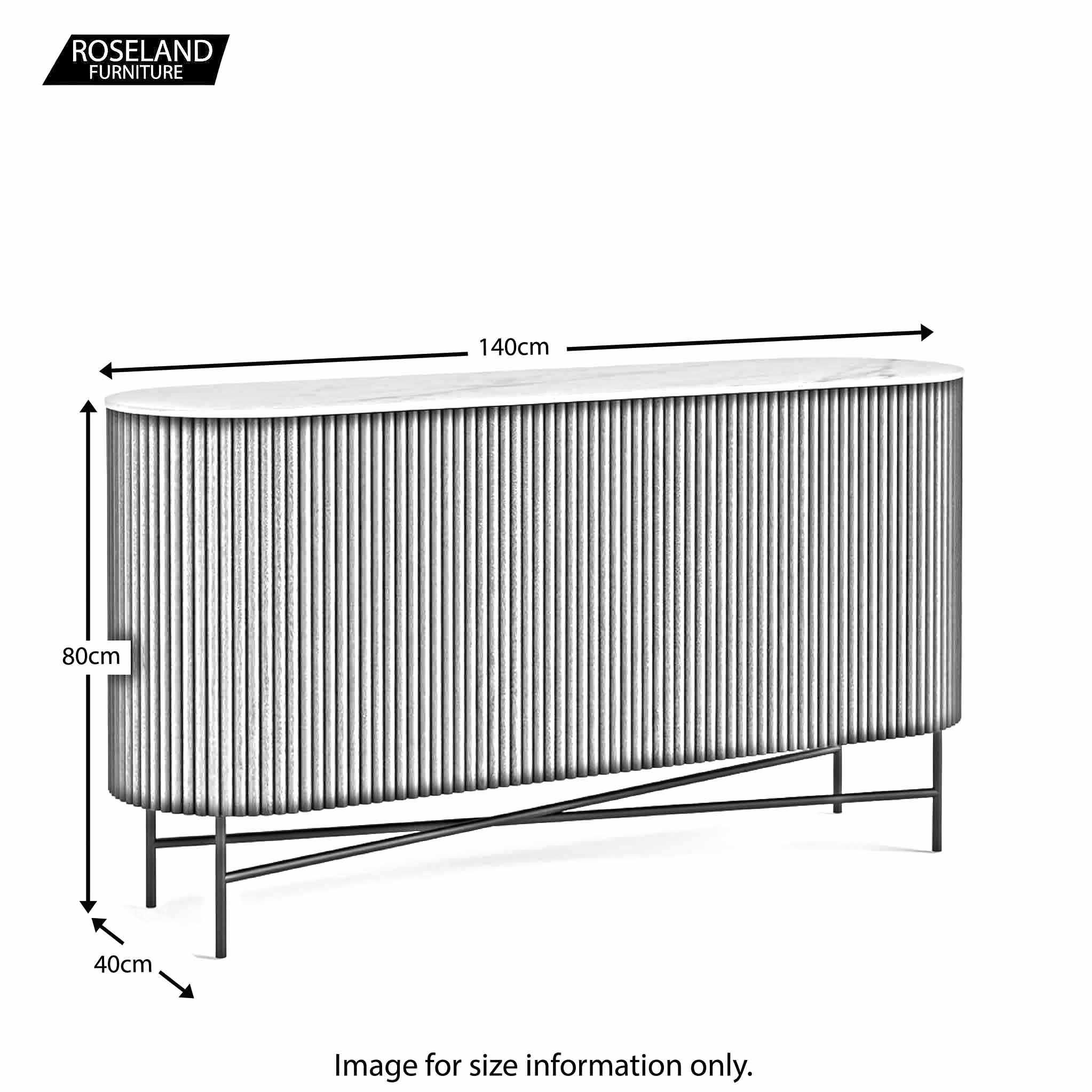 Buffet cannelé Milo Mangue et Marbre