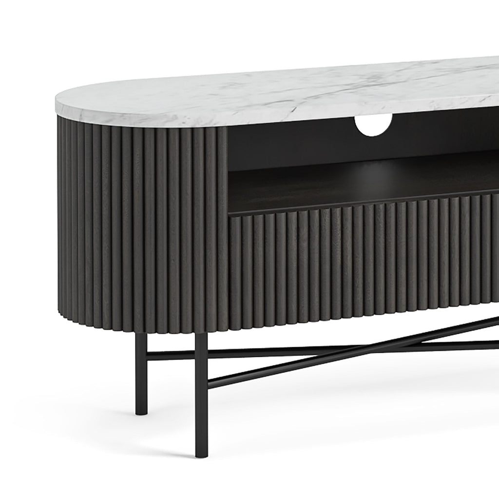 Meuble TV Milo Mango &amp; Marble cannelé