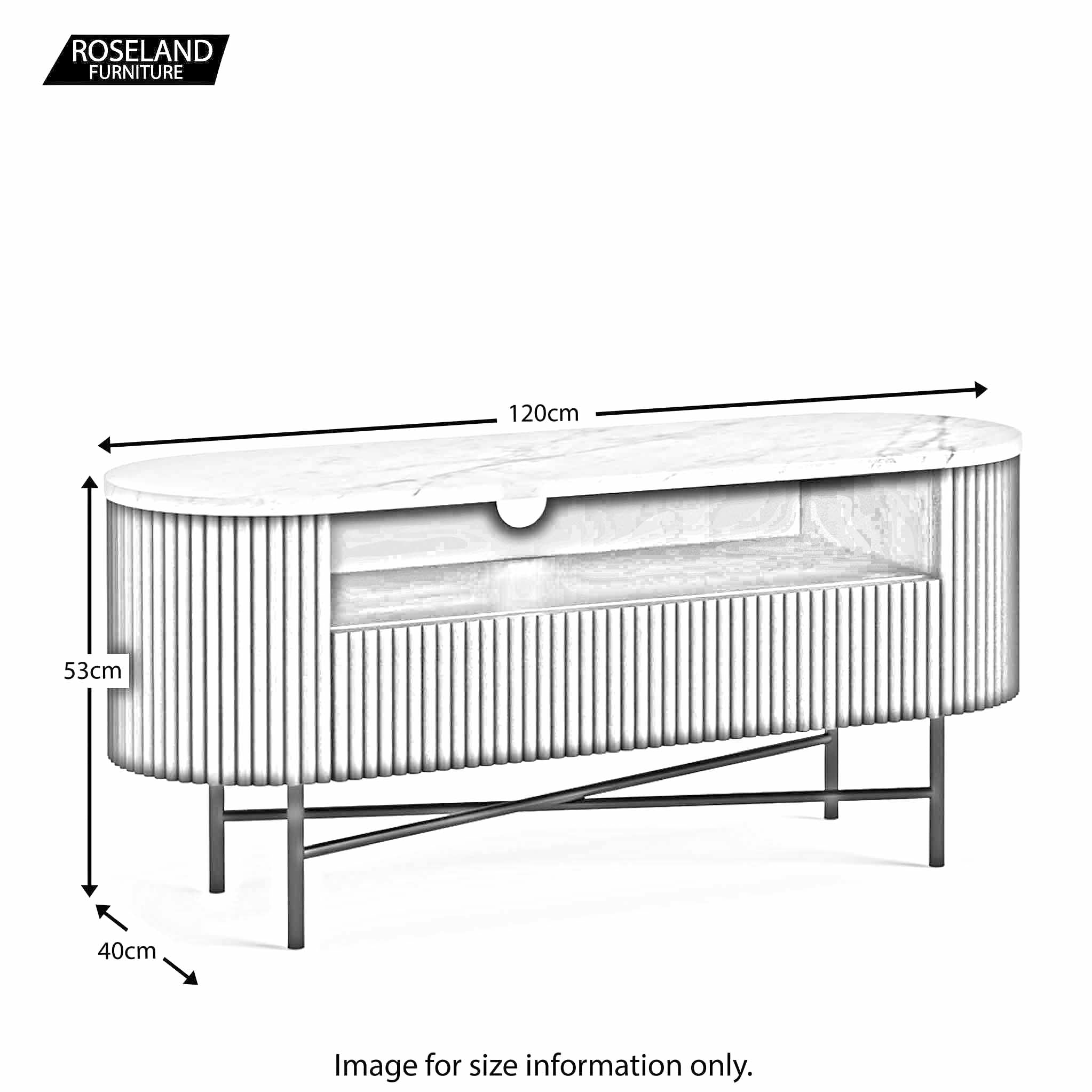 Meuble TV Milo Mango &amp; Marble cannelé