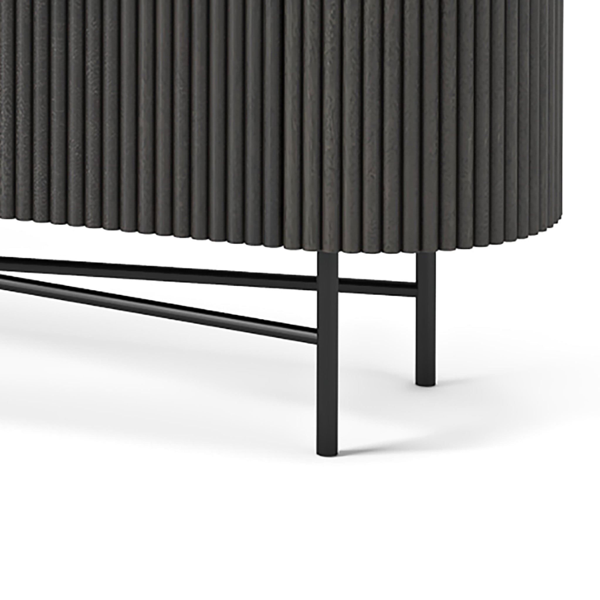 Meuble TV extra large Milo Mango &amp; Marble cannelé