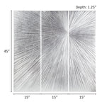 Madison Park Signature Sunburst Hand Painted Triptych 3-piece Dimensional Resin Wall Art Set