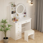 Makeup Vanity Dressing Table Set With Touch Screen Mirror & Stool