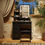 Makeup Vanity Set Table With LED Light &Mirror & Stool