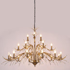 Farmhouse Retro Tree Branch Crystal Chandelier Candle-Style Pendant Light