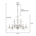 Farmhouse Retro Tree Branch Crystal Chandelier Candle-Style Pendant Light