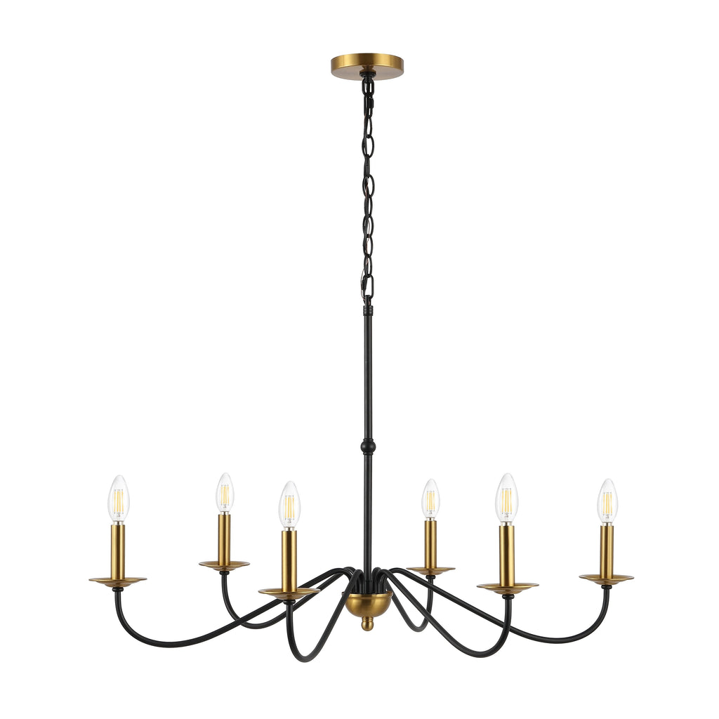 34.75 6-Light Iron LED Chandelier, by JONATHAN Y