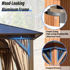 EROMMY Hardtop Gazebo,Outdoor Pergola with Double Roof & Netting & Curtains,Heavy Duty Canopy for Patio, Backyard, Pool party