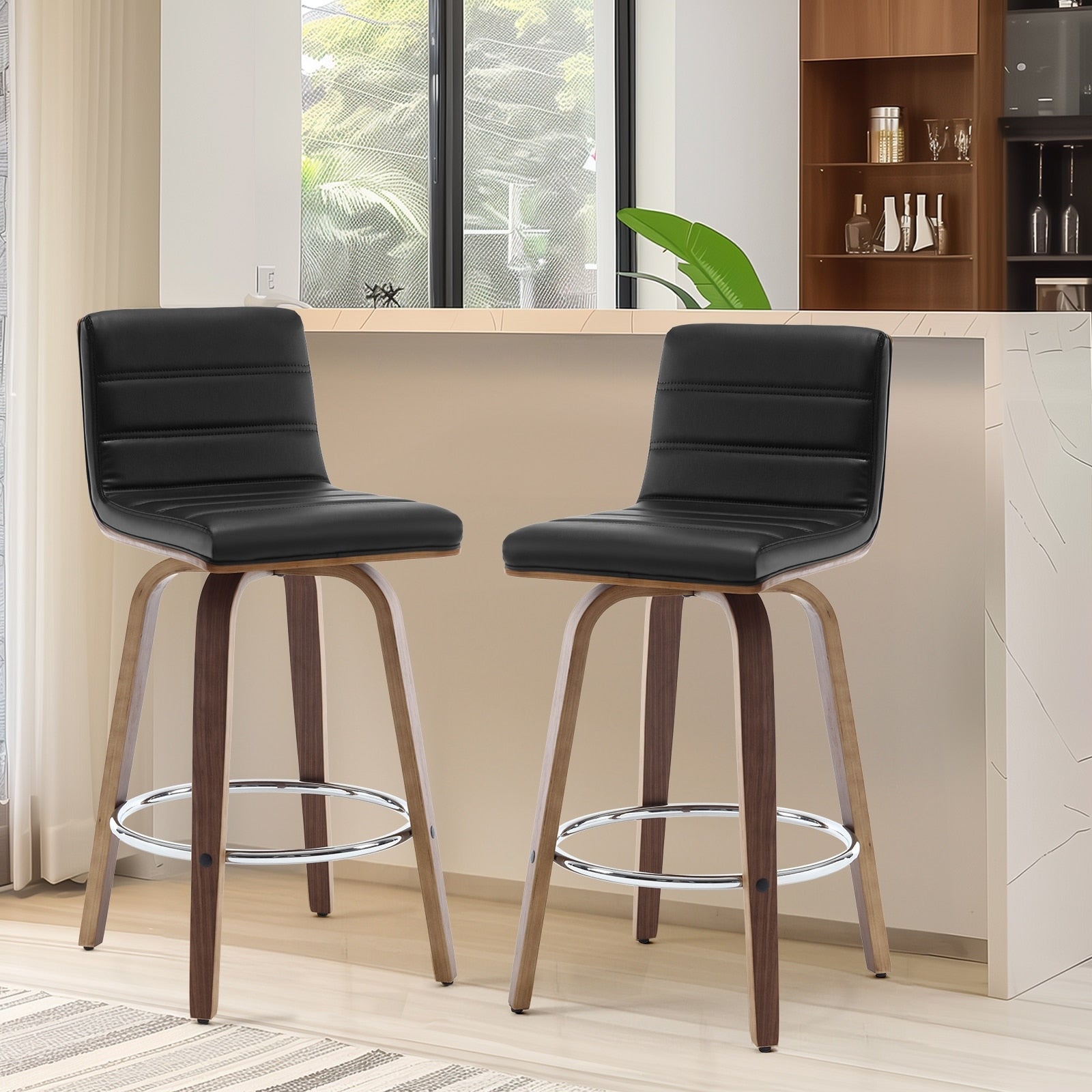 26/29 Faux Leather Swivel Bar/Counter Stools, Set of 2/3