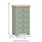 Commode haute Penzance à 5 tiroirs